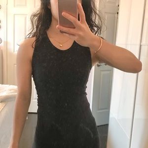 high neck black lululemon tank top / sports bra